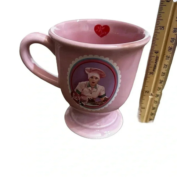 I Love Lucy Lucille Ball Pink Pedestal 12oz Coffee Tea Mug Chocolate Factory - Picture 11 of 11